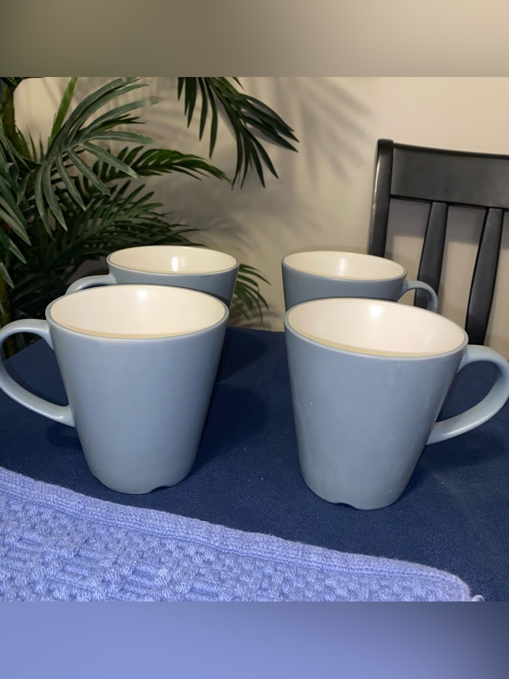 IKEA Pale Blue Ceramic Mug Set - 4 Pieces DINERA 12011 EUC
